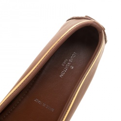 Louis Vuitton Brown Leather Oxford Ballet Flats Size 39