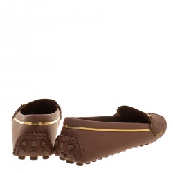 Pre Owned Louis Vuitton Brown Leather Oxford Loafers Size 39.5