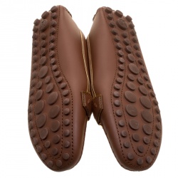 Pre Owned Louis Vuitton Brown Leather Oxford Loafers Size 39.5