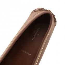 Pre Owned Louis Vuitton Brown Leather Oxford Loafers Size 39.5