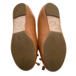 Pre Owned Louis Vuitton Brown Monogram Cap Toe Ballet Flats Size 36.5