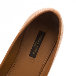 Pre Owned Louis Vuitton Brown Monogram Cap Toe Ballet Flats Size 36.5