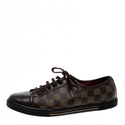 Louis Vuitton Women's Damier Ebene & Leather Punchy Low Top  Sneakers Size 40