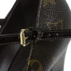 Pre Owned Louis Vuitton Monogram Canvas Mary Jane Platform Pumps Size 37