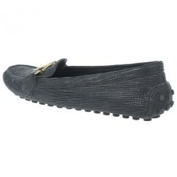 Pre Owned Louis Vuitton Black Leather Oxford Loafers Size 39
