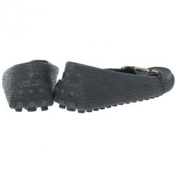 Pre Owned Louis Vuitton Black Leather Oxford Loafers Size 39