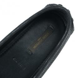 Pre Owned Louis Vuitton Black Leather Oxford Loafers Size 39