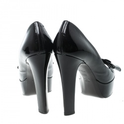 Pre Owned Louis Vuitton Amarante Vernis Monogram Patent Leather Bow Detail Platform Pumps Size 39.5