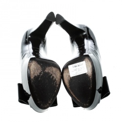 Pre Owned Louis Vuitton Amarante Vernis Monogram Patent Leather Bow Detail Platform Pumps Size 39.5