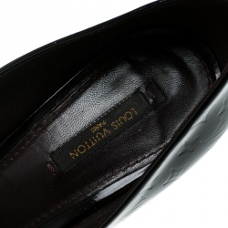 Pre Owned Louis Vuitton Amarante Vernis Monogram Patent Leather Bow Detail Platform Pumps Size 39.5