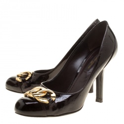 Pre Owned Louis Vuitton Amarante Monogram Patent Leather Vernis Claudia Pumps Size 37