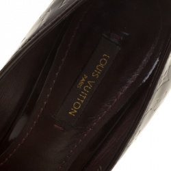 Pre Owned Louis Vuitton Amarante Monogram Patent Leather Vernis Claudia Pumps Size 37