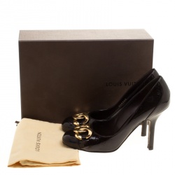 Pre Owned Louis Vuitton Amarante Monogram Patent Leather Vernis Claudia Pumps Size 37