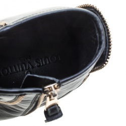 Louis Vuitton Black Leather Zip Detail High Top Zip Sneakers Size 39