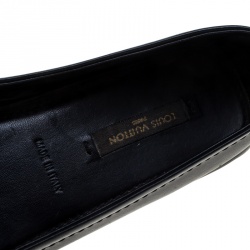 Pre Owned حذاء باليرينا فلات لوي فيتون جلد أسود مقاس 37.5