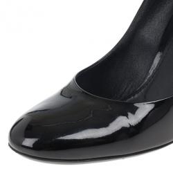 Pre Owned Louis Vuitton Black Patent Oh Really! Wedge Pumps Size 38.5