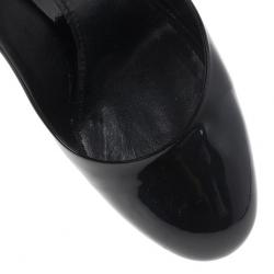 Pre Owned Louis Vuitton Black Patent Oh Really! Wedge Pumps Size 38.5
