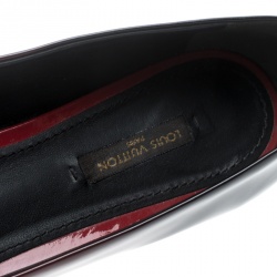 مملوكة مسبقًا حذاء فلات باليه لوي فيتون زخرفة مكعبات  جلد حمراء مقاس 37.5