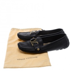 مملوكة مسبقًا Louis Vuitton Black Leather Oxford Loafers Size 37.5