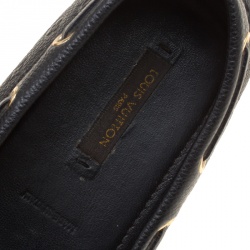 Pre Owned حذاء لوفرز لوي فيتون فلات غلوريا جلد إمبراينت مونوغرامي أسود مقاس 38