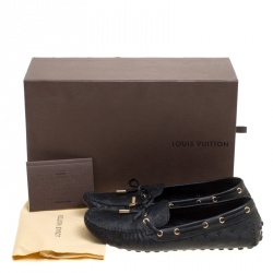Pre Owned حذاء لوفرز لوي فيتون فلات غلوريا جلد إمبراينت مونوغرامي أسود مقاس 38