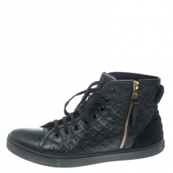 Louis Vuitton Black Monogram Empreinte Leather Punchy High Top Sneakers Size 40