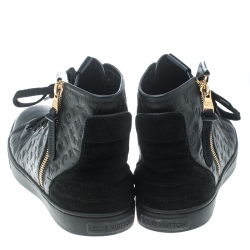 Louis Vuitton Black Monogram Empreinte Leather Punchy High Top Sneakers Size 40