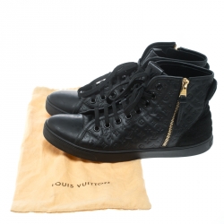Louis Vuitton Black Monogram Empreinte Leather Punchy High Top Sneakers Size 40
