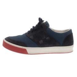 Pre Owned Louis Vuitton Two Tone Leather and Suede Sneakers Size 41