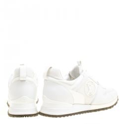 Louis Vuitton White Mesh and Leather Run Away Lace Up Sneakers Size 38