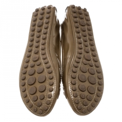 مملوكة مسبقًا Louis Vuitton Beige Patent Leather Oxford Ballet Flats Size 38