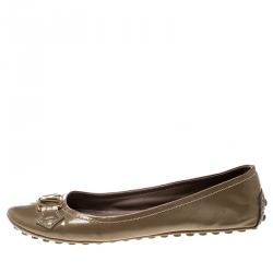 مملوكة مسبقًا Louis Vuitton Beige Patent Leather Oxford Ballet Flats Size 38