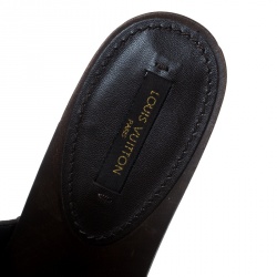 Pre Owned Louis Vuitton Brown Nubuck Dice Clogs Size 36