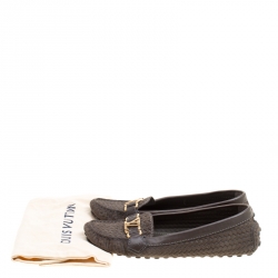 مملوكة مسبقًا Louis Vuitton Grey Nubuck Leather Hockenheim Loafers Size 39