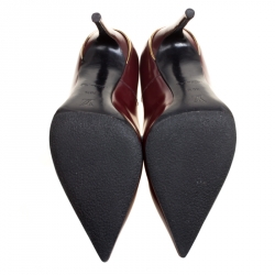 Pre Owned  حذاء كعب عالي لوي فيتون أي لاين جلد بيج مقدمة مدببة مقاس 37