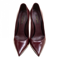 Pre Owned  حذاء كعب عالي لوي فيتون أي لاين جلد بيج مقدمة مدببة مقاس 37