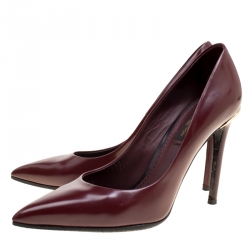 Pre Owned  حذاء كعب عالي لوي فيتون أي لاين جلد بيج مقدمة مدببة مقاس 37