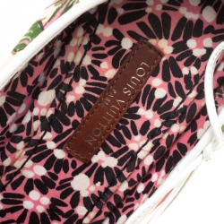 Pre Owned Louis Vuitton White Multicolor Fabric Flower Fields Print Pumps Size 36.5