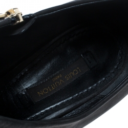 Pre Owned Louis Vuitton Black Suede Ankle Booties Size 39.5