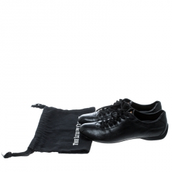 مملوكة مسبقًا Louis Vuitton Black Perforated Leather Low Top Sneakers Size 39.5