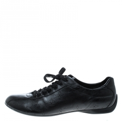 مملوكة مسبقًا Louis Vuitton Black Perforated Leather Low Top Sneakers Size 39.5