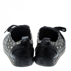 Louis Vuitton Black Monogram Canvas And Leather Sneakers Size 39.5