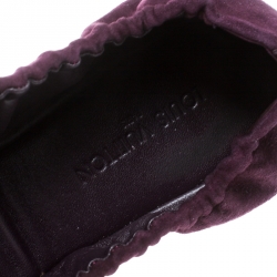 Pre Owned Louis Vuitton Purple Suede And Leather Elba Scrunch Ballet Flats Size 39.5
