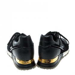 Louis Vuitton Black Leather and Suede Runaway Sneakers Size 39
