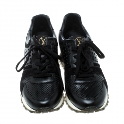 Louis Vuitton Black Leather and Suede Runaway Sneakers Size 39