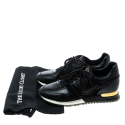 Louis Vuitton Black Leather and Suede Runaway Sneakers Size 39