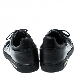 Louis Vuitton Black Patent Leather Low Top Sneakers Size 39.5