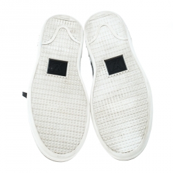 Pre Owned Louis Vuitton Black Crocodile Embossed Leather Frontrow Sneakers Size 39.5