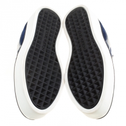 Louis Vuitton Blue Printed Canvas and Leather Slip On Sneakers Size 39