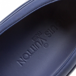 Louis Vuitton Blue Printed Canvas and Leather Slip On Sneakers Size 39